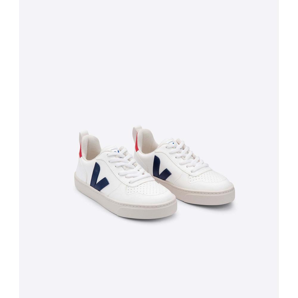 Veja V-10 LACES CWL Schoenen Kinderen White/Navy | NL 791WNB